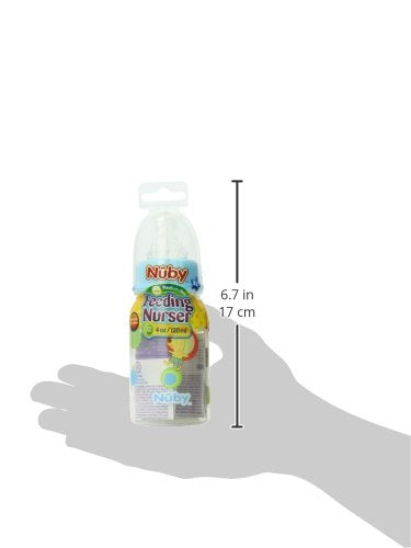 Nuby Clear Printed Bottle with Silicone Nipple