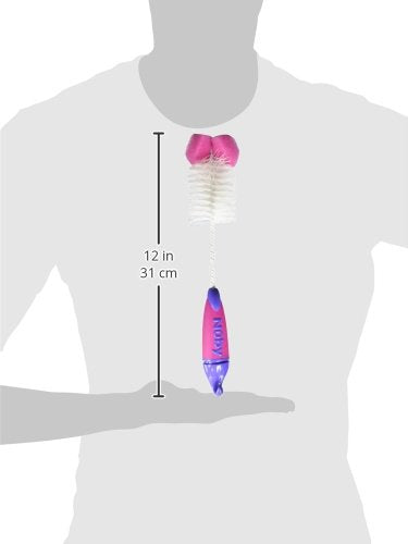 Nuby, Baby Bottle and Nipple Brush with Sponge Tip and Hook Base, Colors May Vary