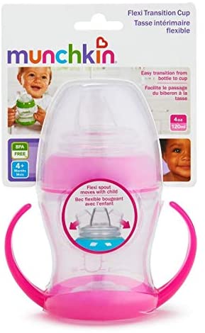 Munchkin 2 Piece Gentle Transition Trainer Cup, 4 Ounce, Pink/ Purple