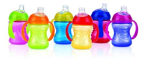 Nuby No-Spill Super Spout Grip N' Sip 4M+ - 4 Count (ASSORTED COLORS)