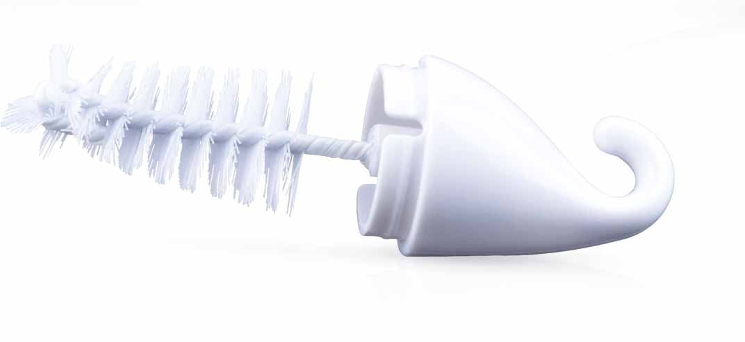 Nuby, Baby Bottle and Nipple Brush with Sponge Tip and Hook Base, Colors May Vary