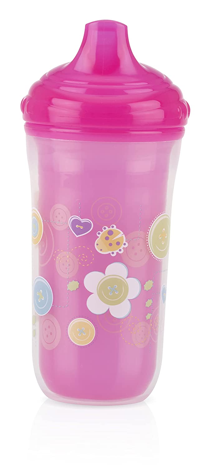 Nuby No-Spill Insulated Hard Spout 9 oz Cup, Colors/ Prints May Vary