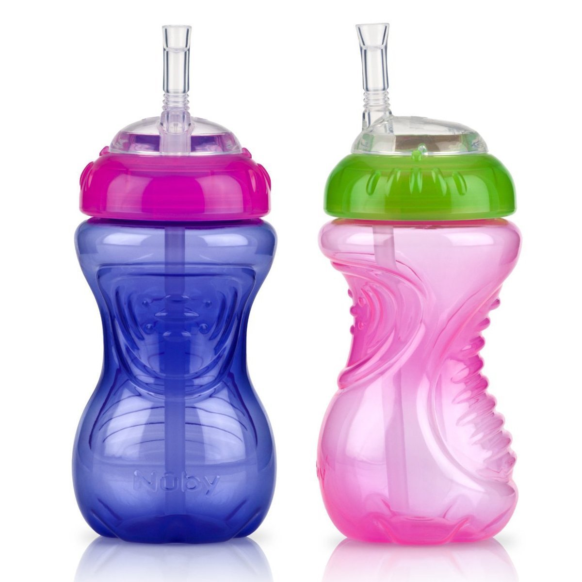 Nuby 2-Pack 10-oz No-Spill Flexi Straw Cup