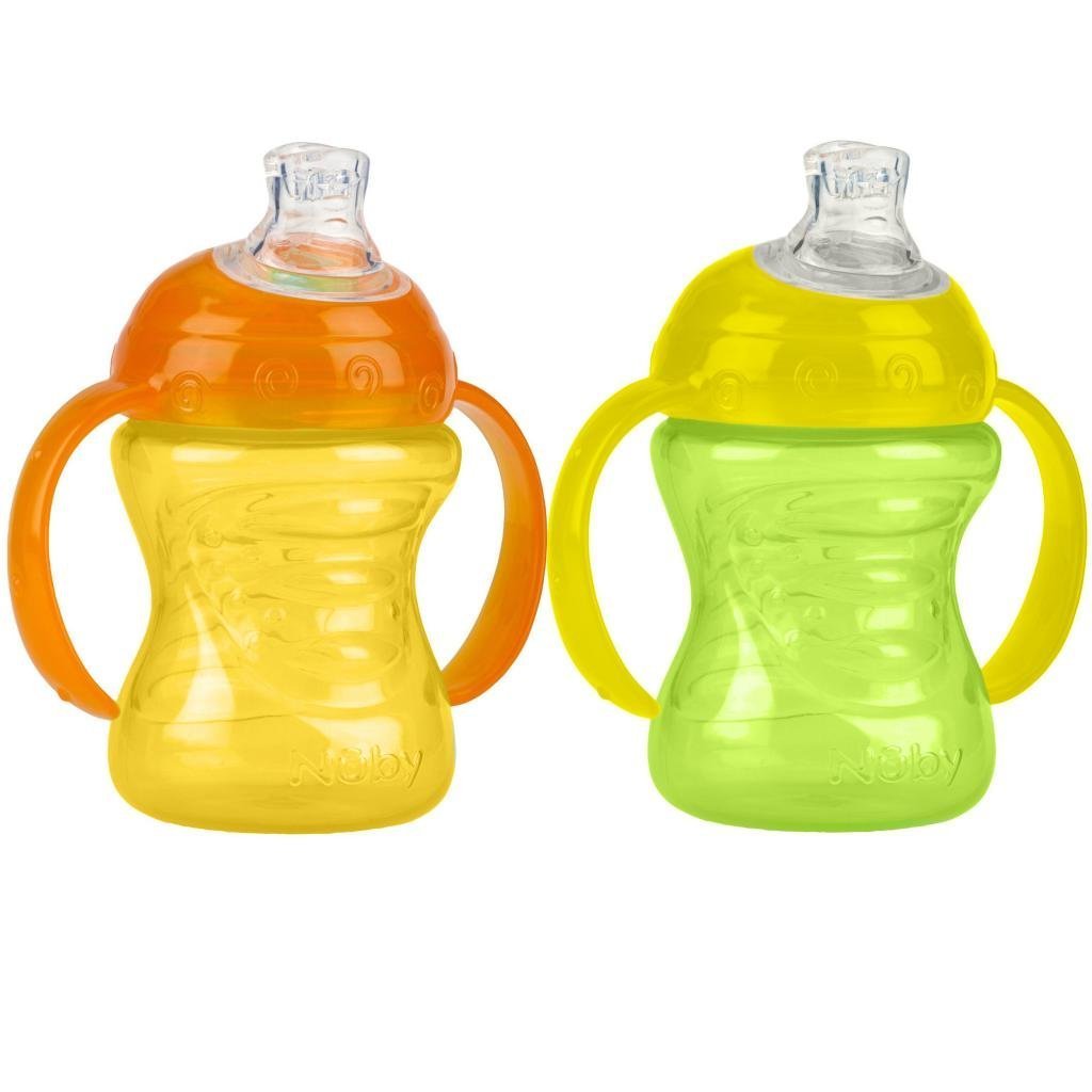 Nuby No-Spill Super Spout Grip N' Sip 4M+ - 4 Count (ASSORTED COLORS)