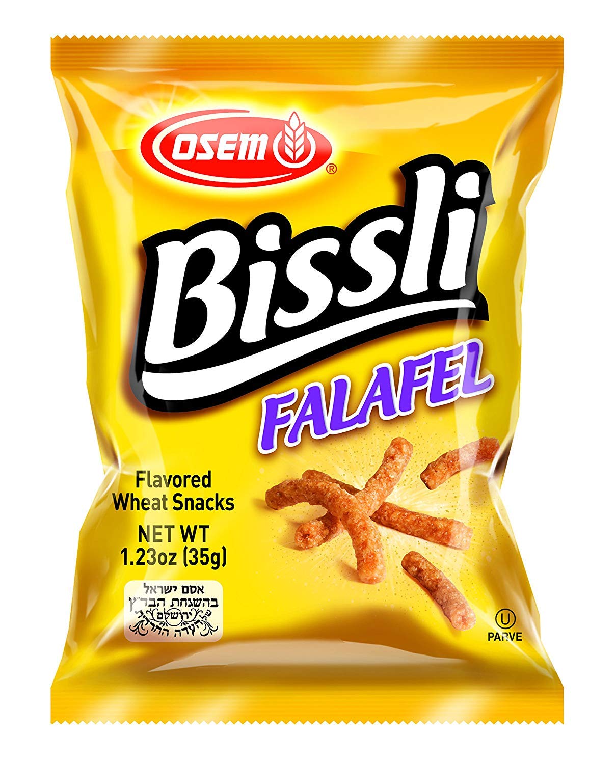 Osem Bissli Falafel Flavored Crunchy Wheat Snack -No Food Coloring or Preservatives , 1.23 Ounce Bags (Pack of 12)