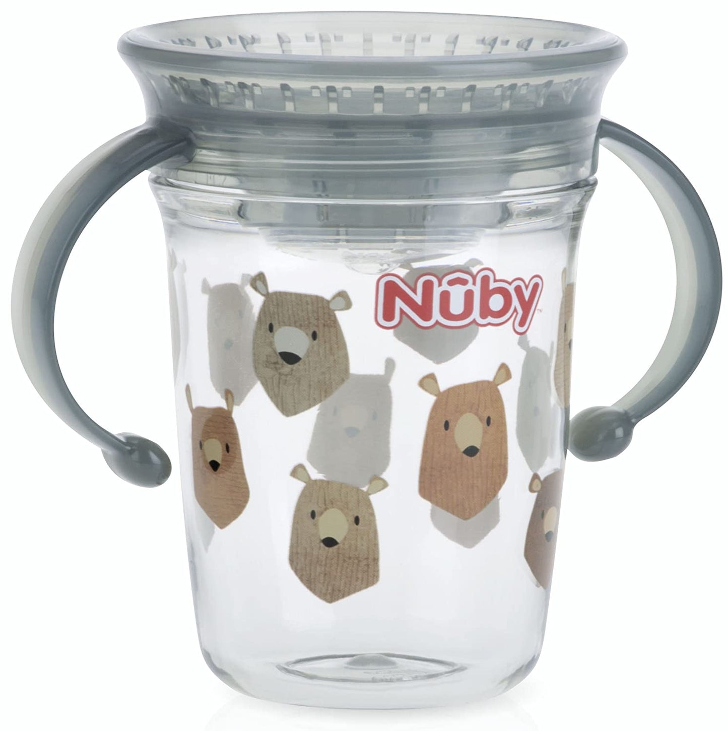 Nuby Tritan No Spill 2 Handle 360 Degree Printed Wonder Cup, Prints May Vary, 1pk