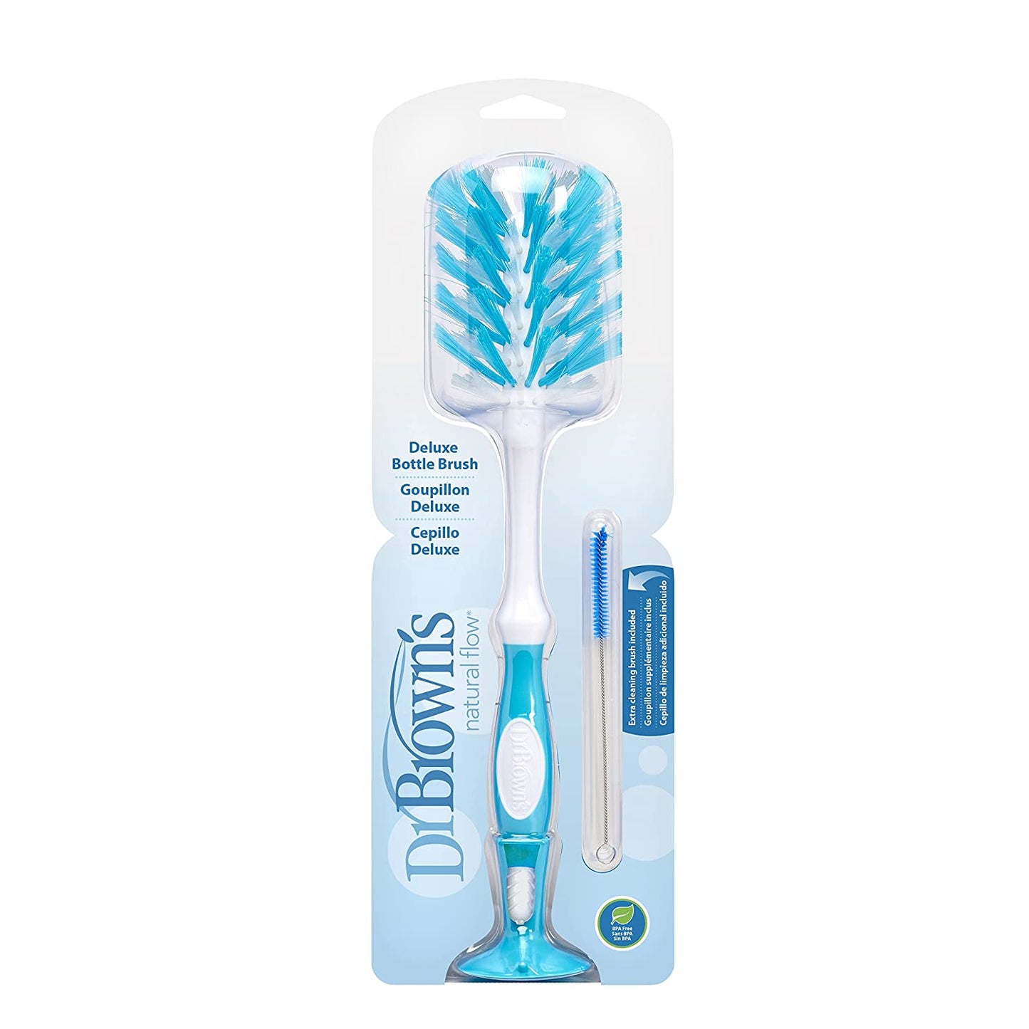 Dr. Brown's Deluxe Baby Bottle Brush with Anti-Colic Vent Cleaning Brush - Blue