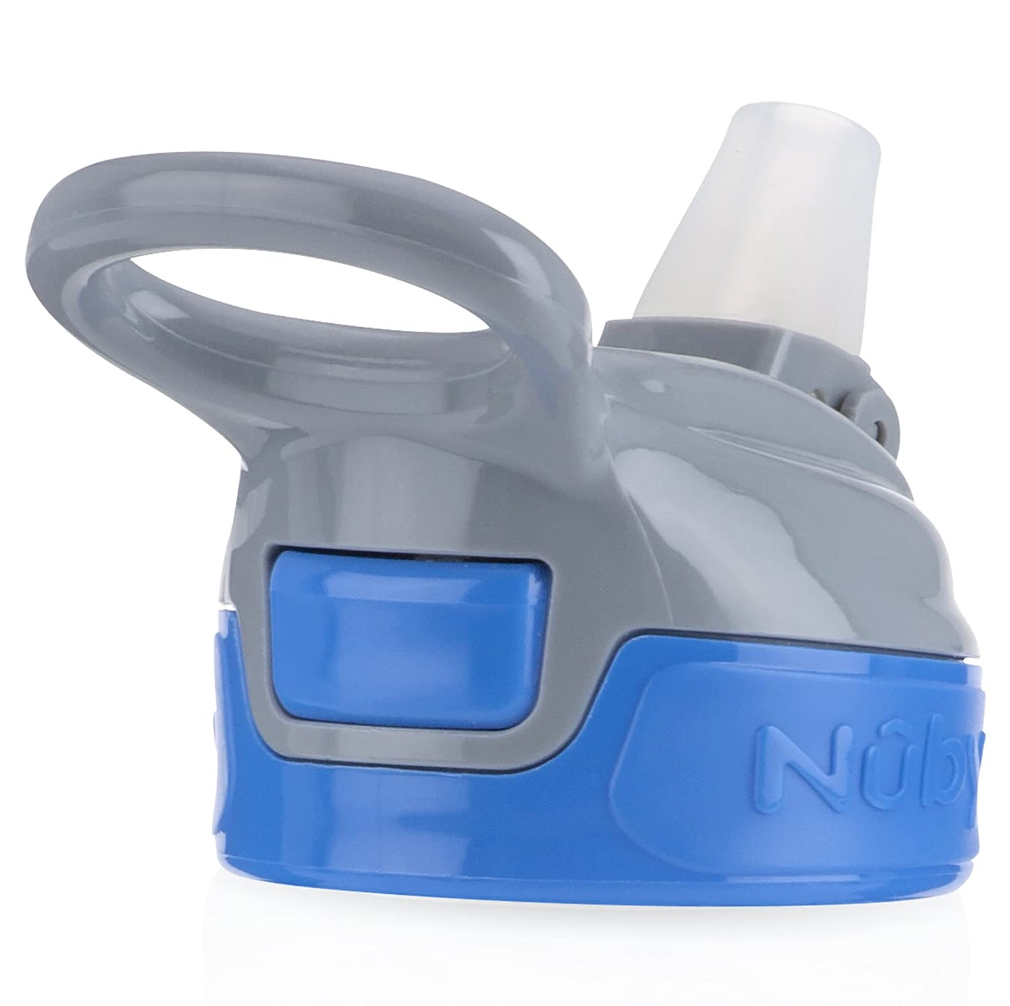 Nuby Thirsty Kids Push Button Flip-it Soft Spout on The Go Water Bottle with Easy Grip Band