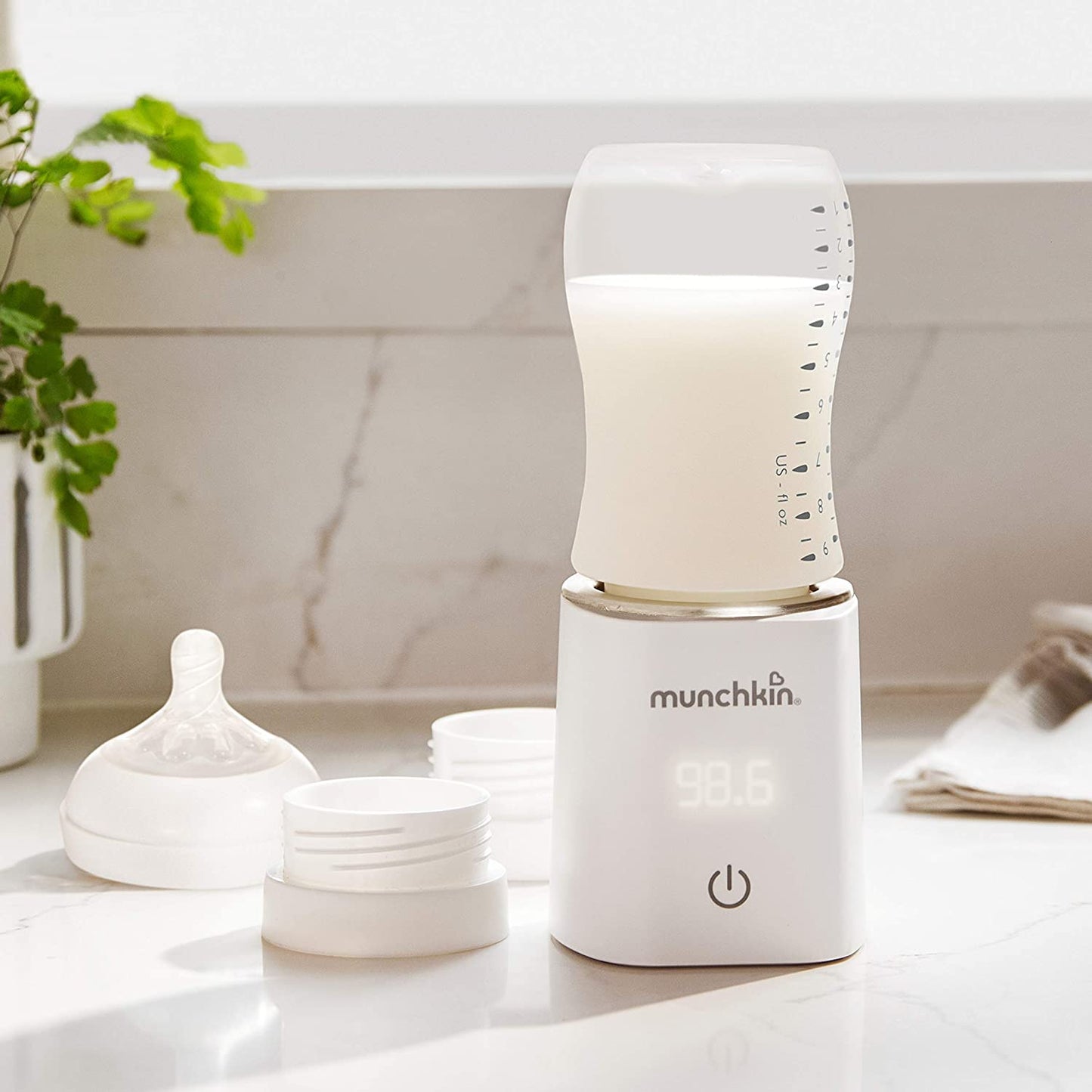 Munchkin 98° Digital Bottle Warmer and Adapter for Playtex Ventaire Baby Bottles