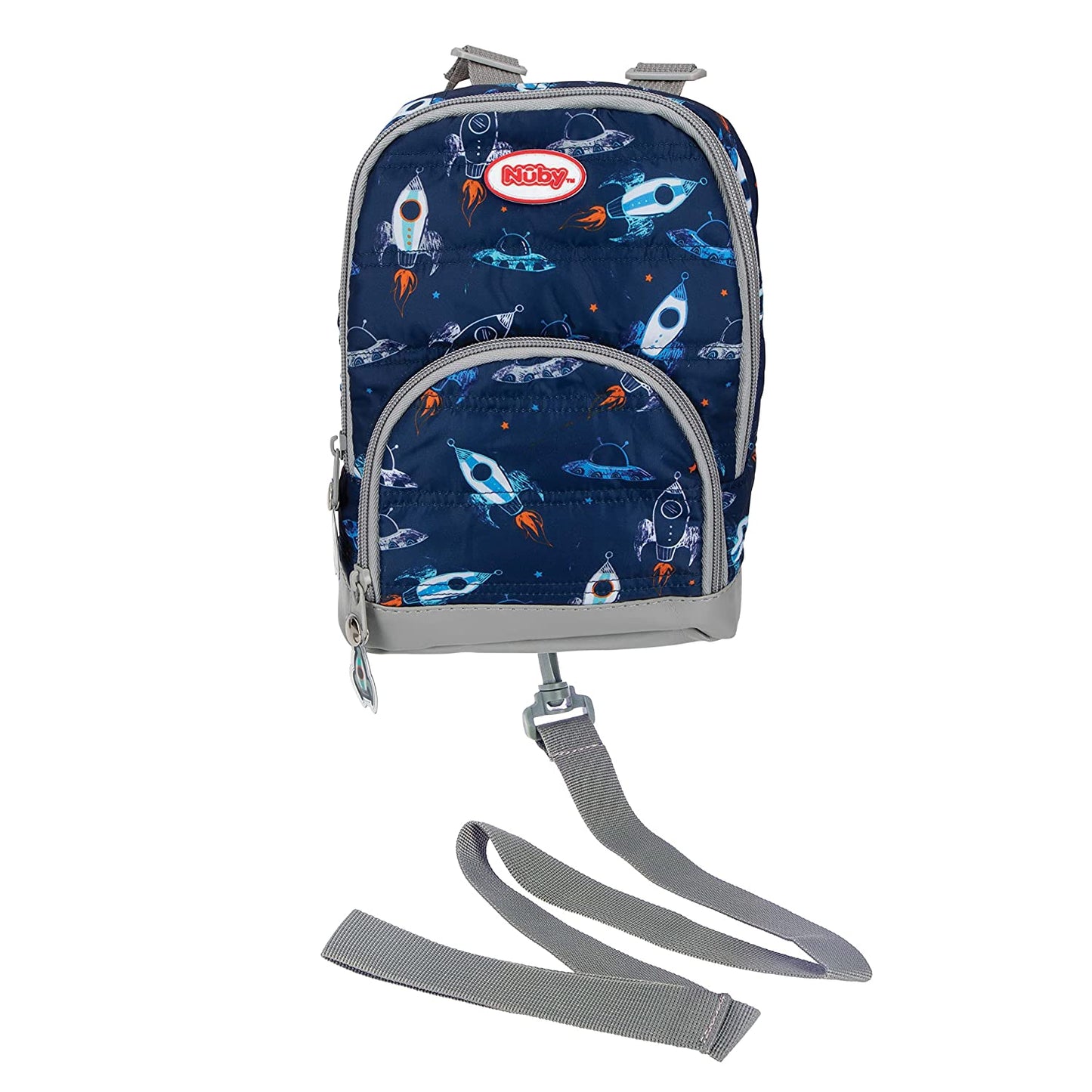 Nuby Baby Boys' Quilted Harness Rocket Ship Backpack