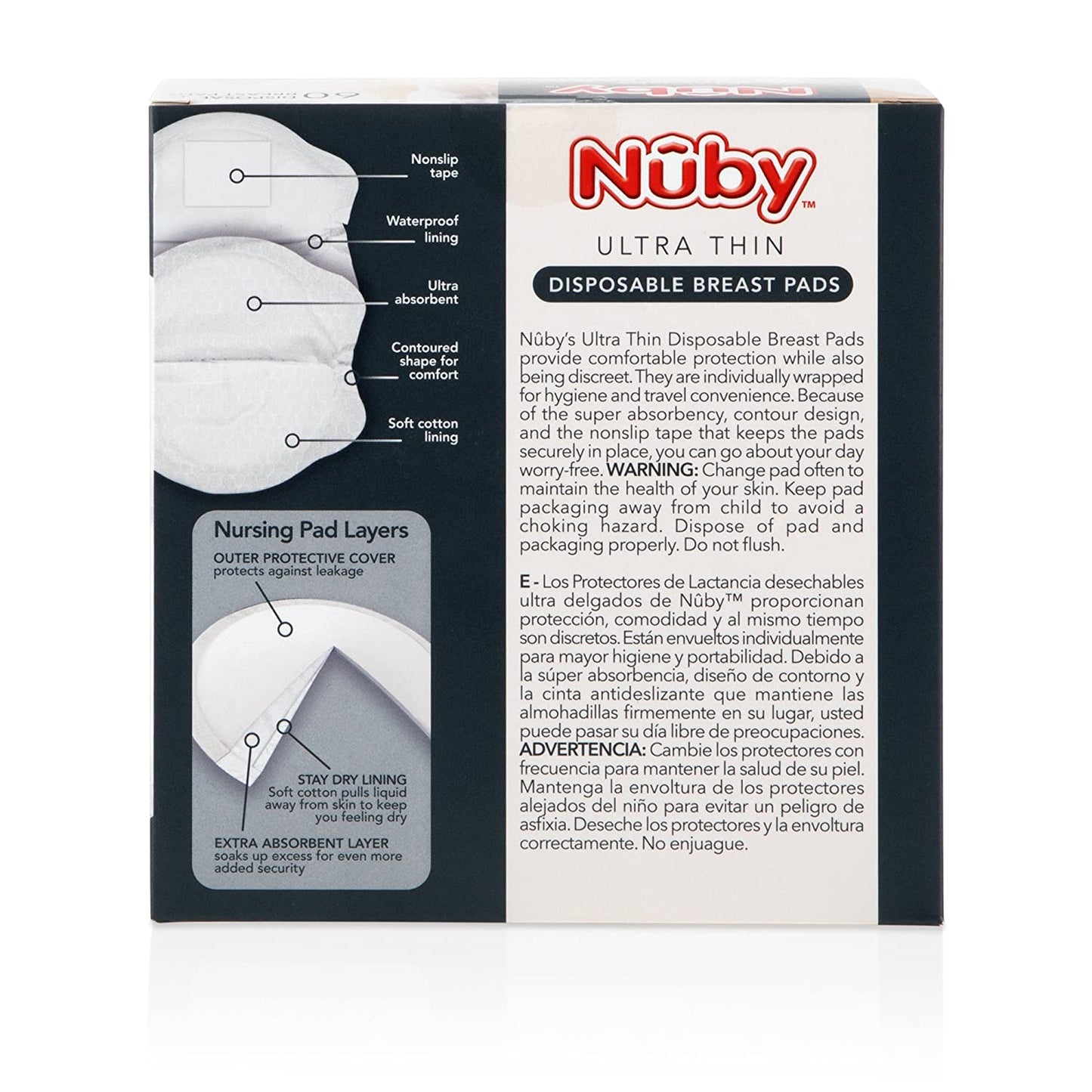 Nuby Stay-Dry Disposable Breast Pads, Honeycomb, Ultra-Thin