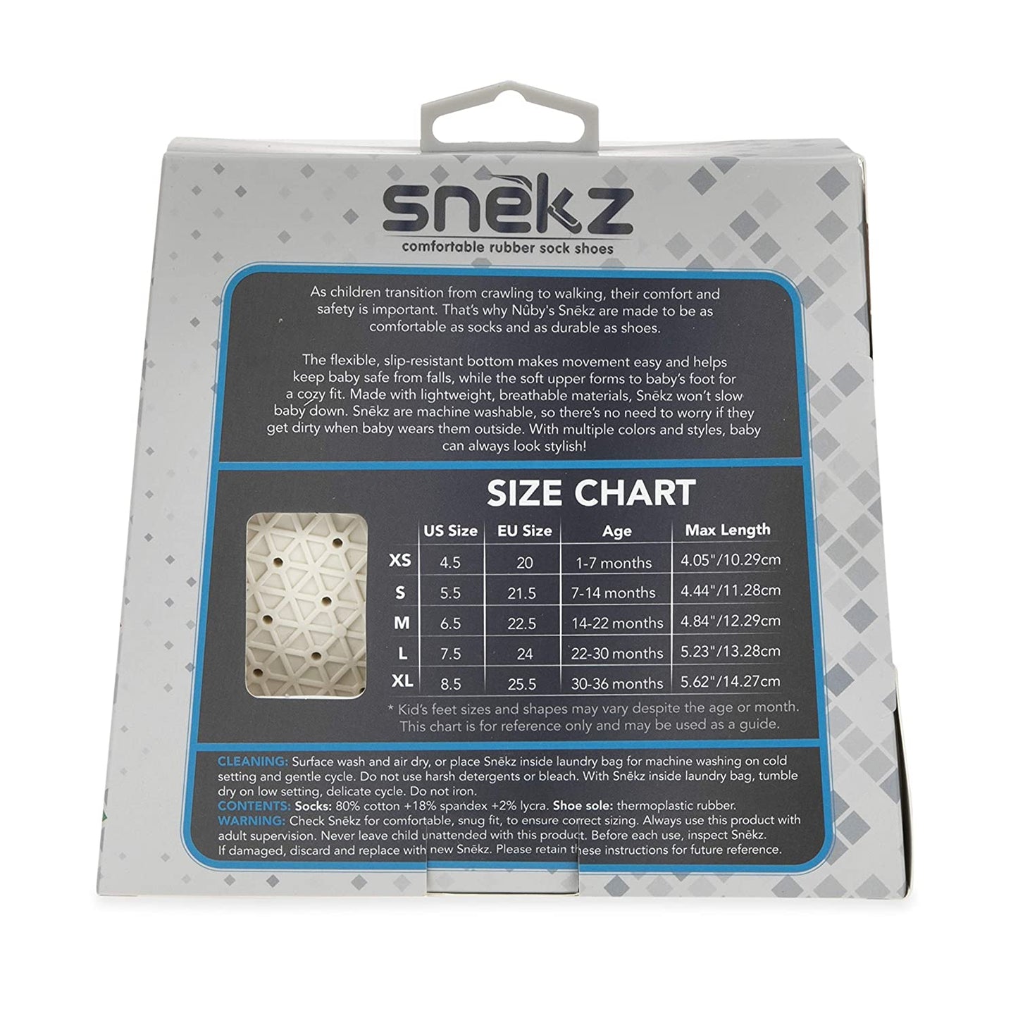 Nuby Snekz Comfortable Rubber Sole Sock Shoes for First Steps