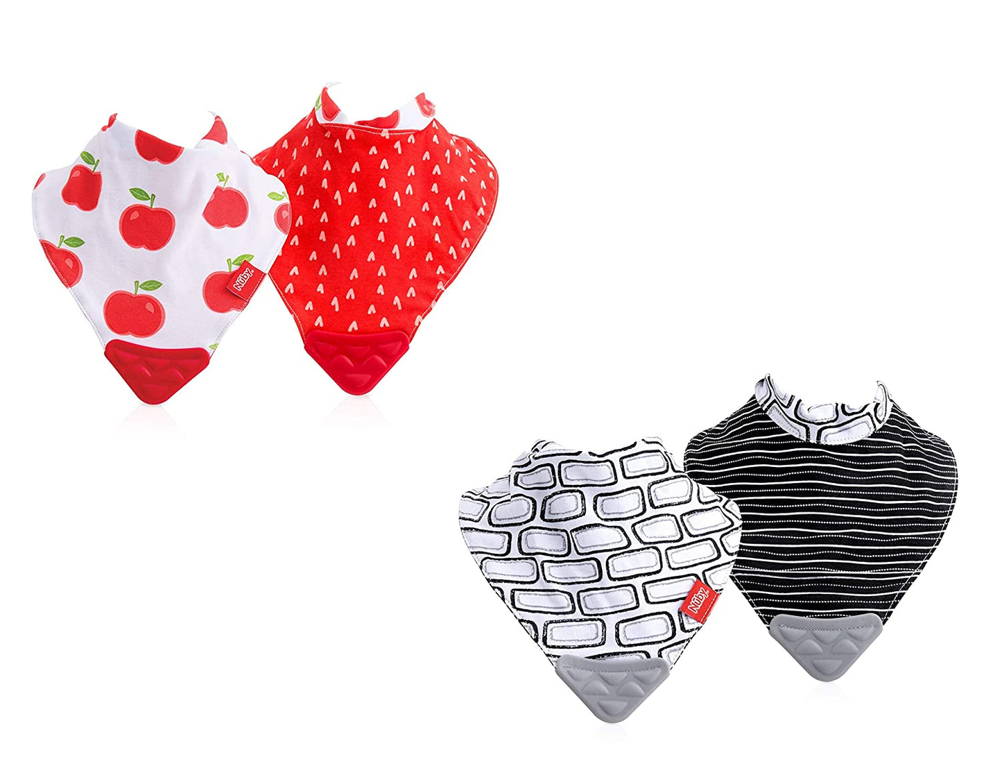 Nuby 2 Piece Bibs with Dribble Catcher and Teething Corner