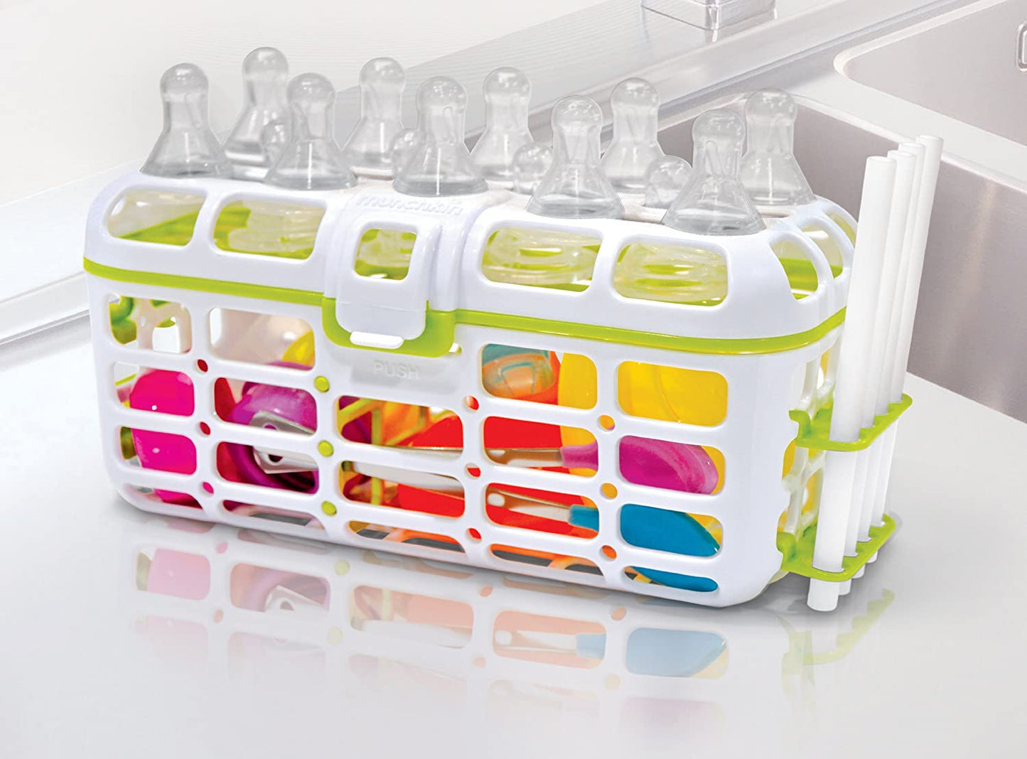 Munchkin High Capacity Dishwasher Basket, Green