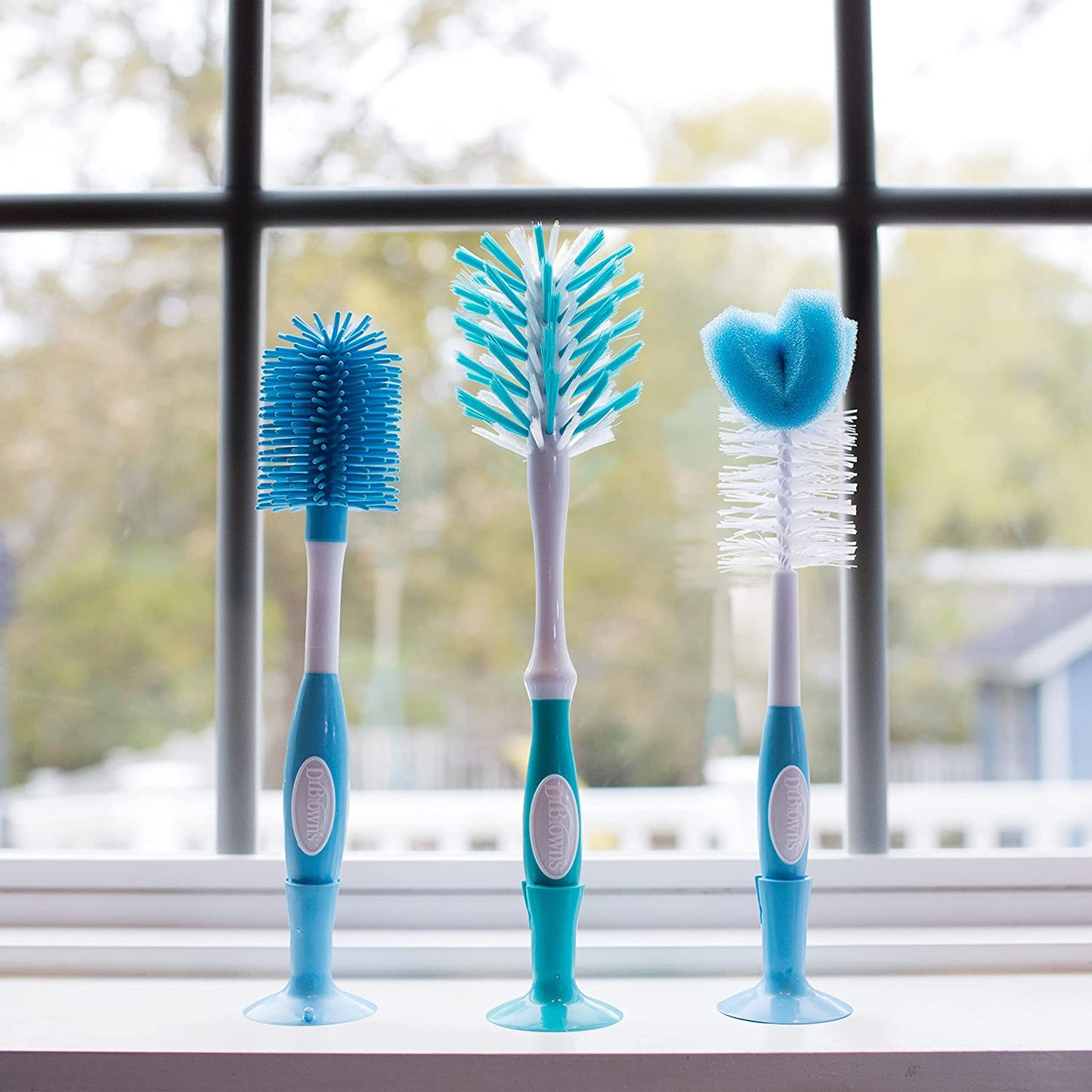 Dr. Brown's Deluxe Baby Bottle Brush with Anti-Colic Vent Cleaning Brush - Blue