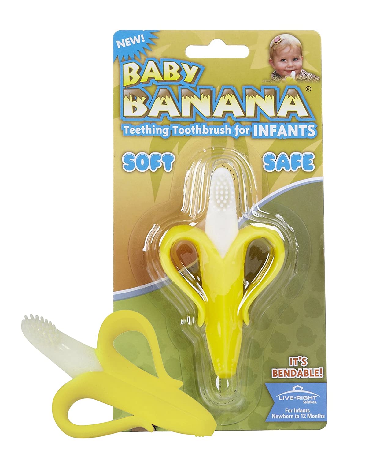 Baby Banana Toothbrush with Handles, 2 Count