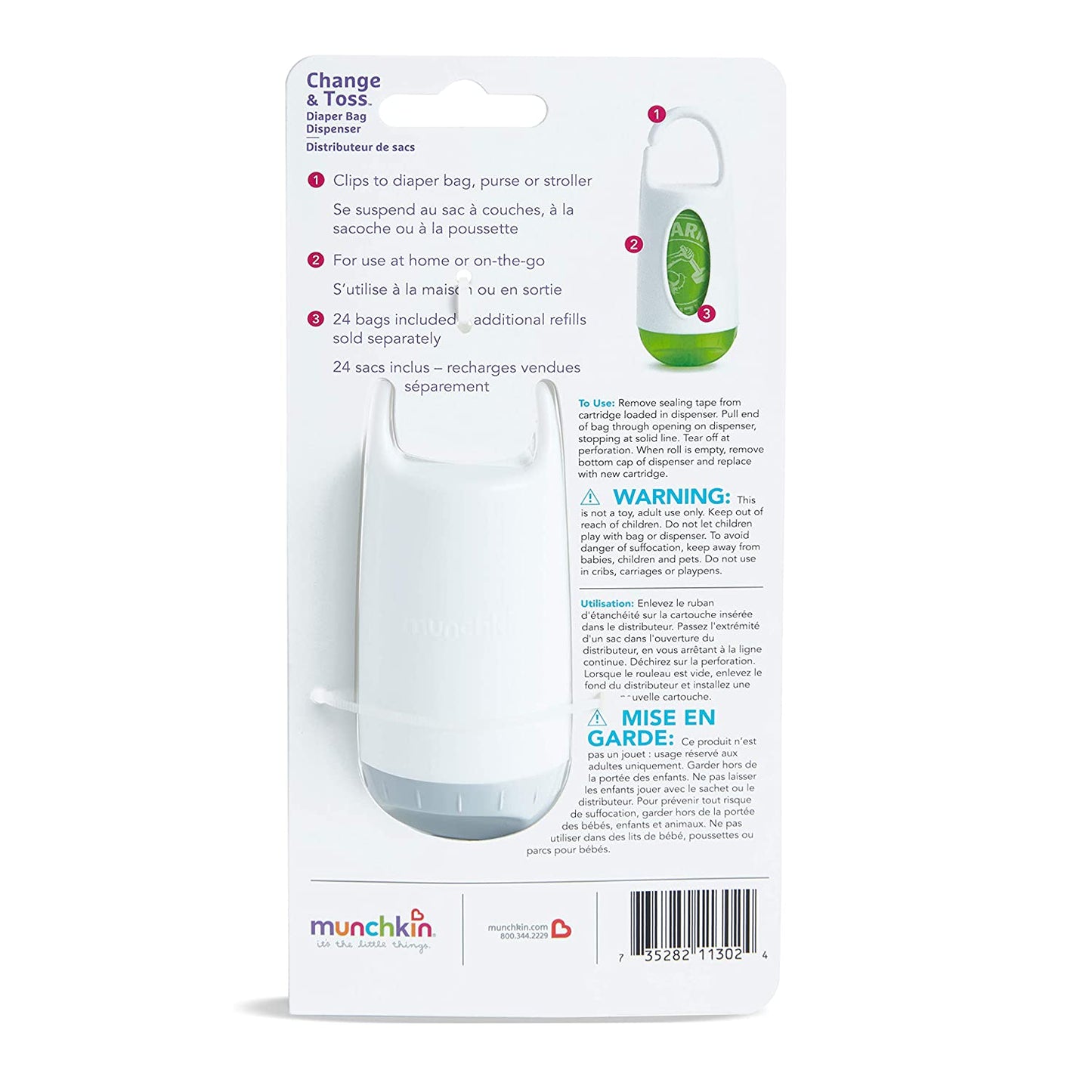 Arm and Hammer Diaper Bag Dispenser and Diaper Disposal Bags