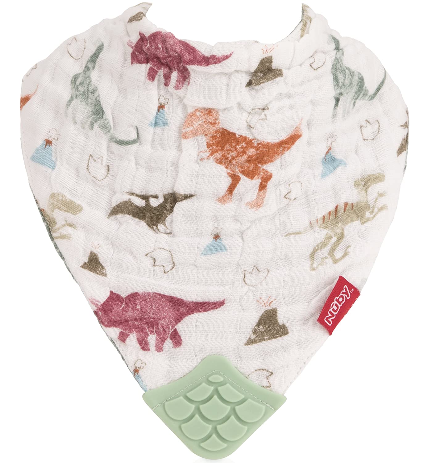 Nuby Reversible 100% Natural Cotton Muslin 3 Piece Teething Bib