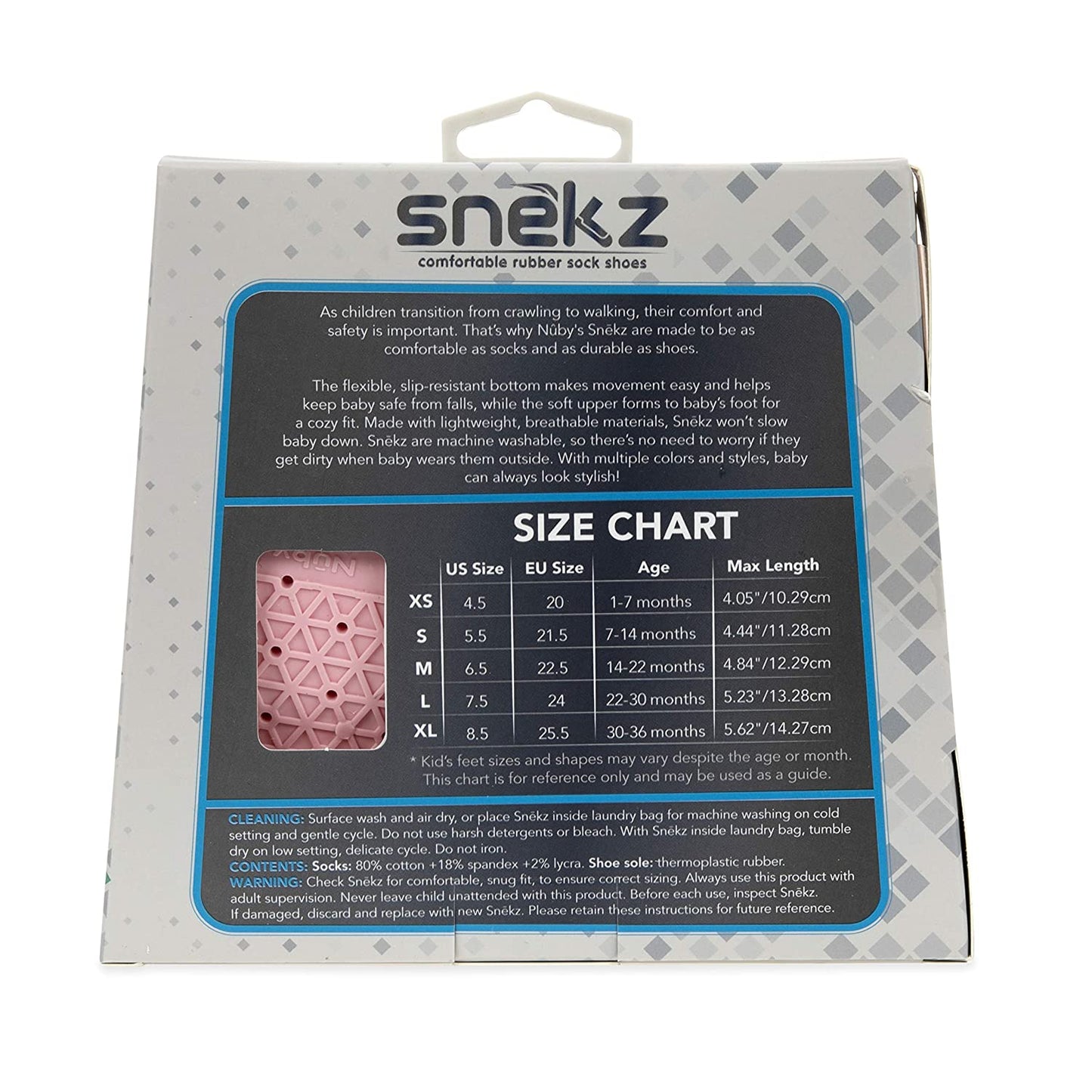 Nuby Snekz Comfortable Rubber Sole Sock Shoes for First Steps