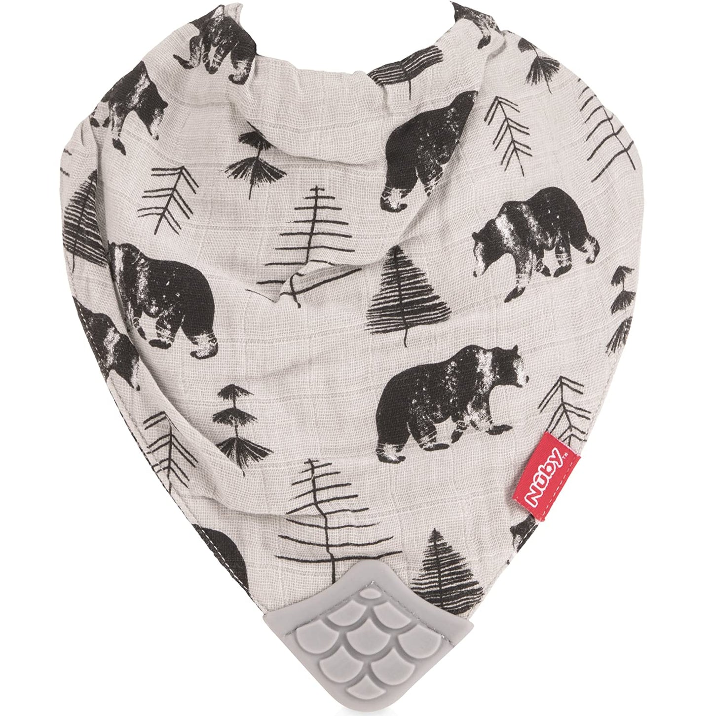 Nuby Reversible 100% Natural Cotton Muslin 3 Piece Teething Bib