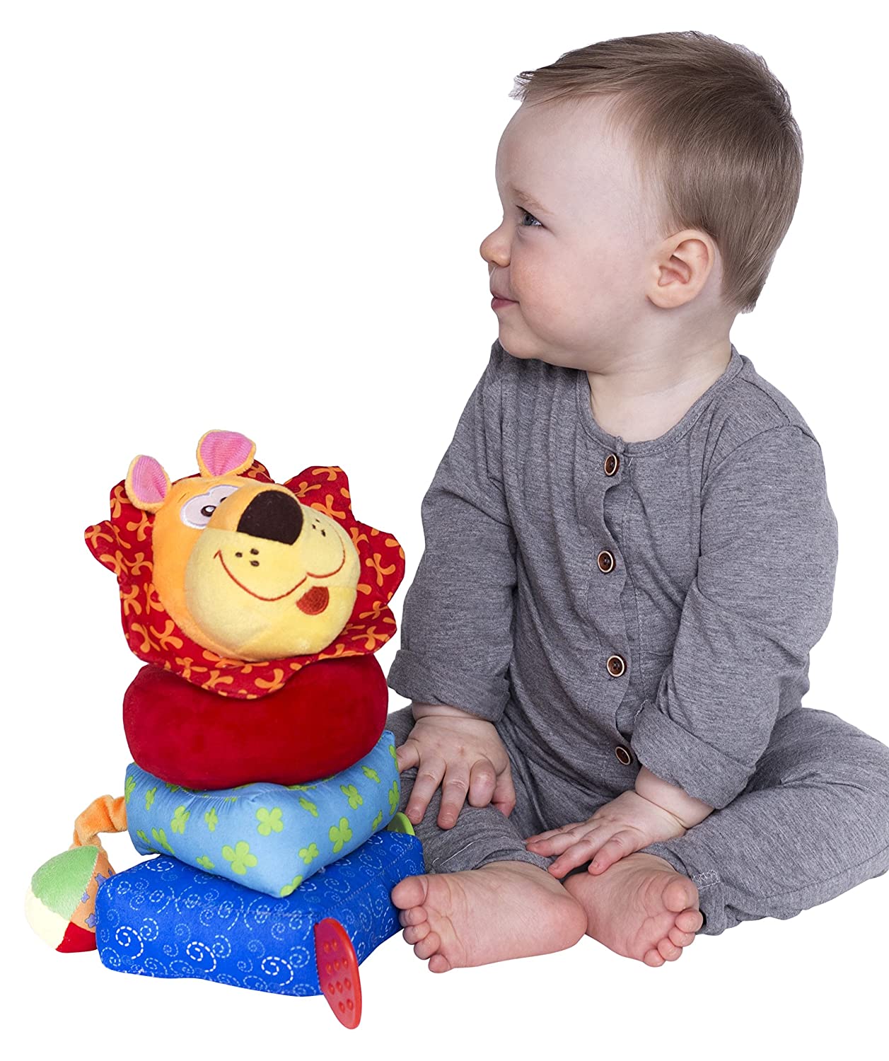 Nuby Build a Buddy- Plush Ring Stacker