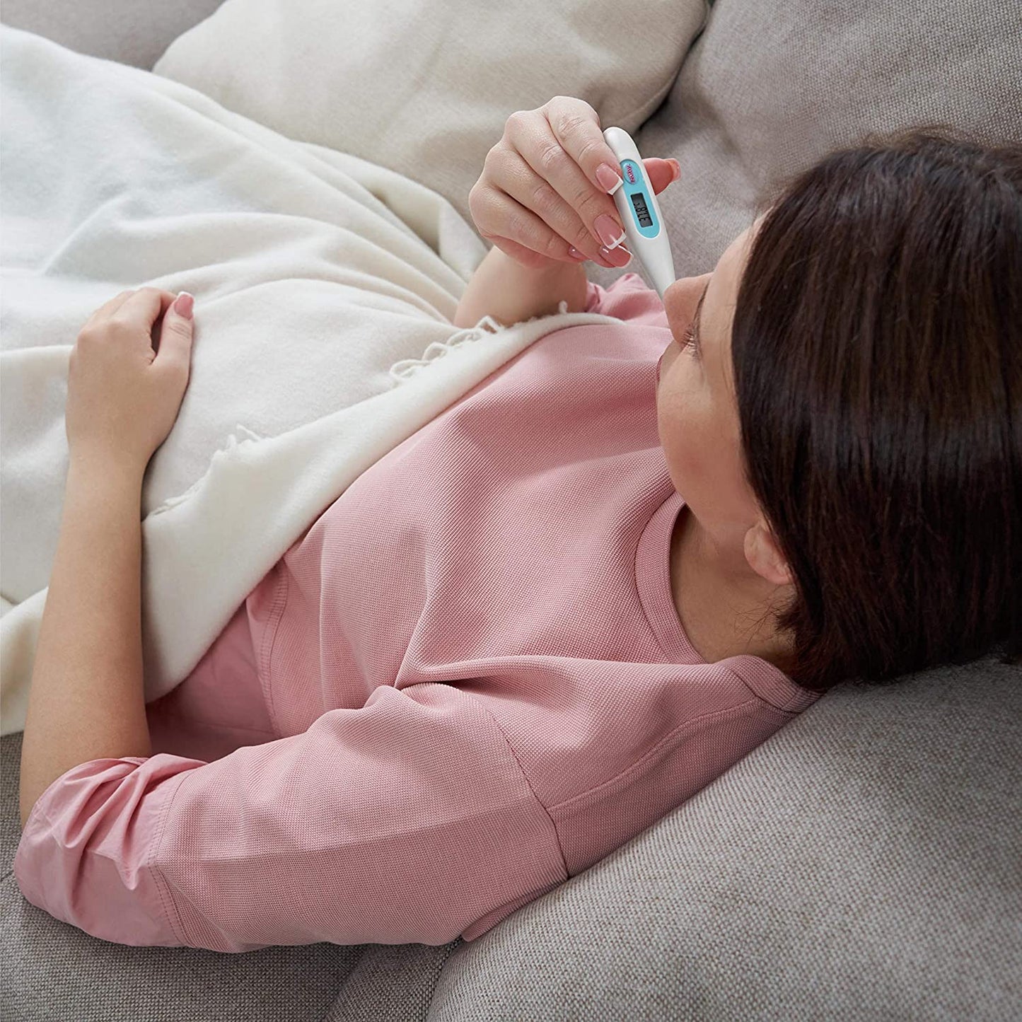 Nuby Digital Thermometer - Accurate Oral, Underarm & Rectal Use Thermometer with Hygienic Cover