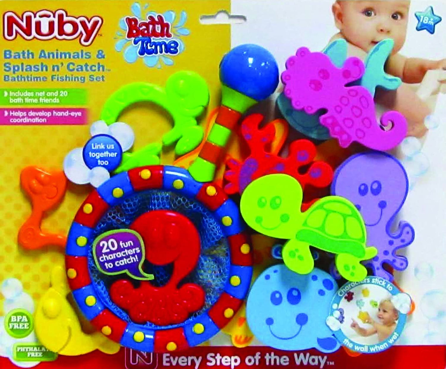 Nuby Bath Animals and Splash N' Catch Set