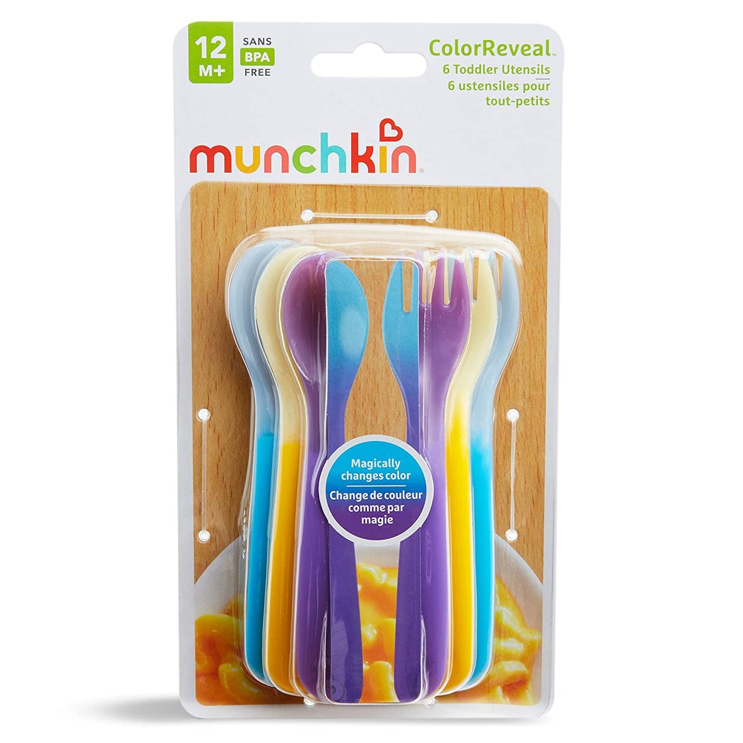 Munchkin Color Reveal Color Changing Toddler Forks and Spoons, 6 Pack