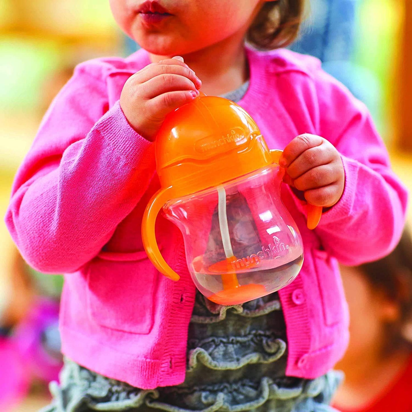 Munchkin Click Lock 7-Ounce Weighted Straw Flexi Cup Orange