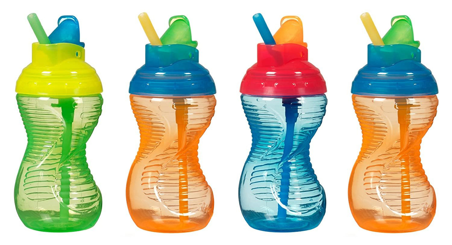 Munchkin 4 Pack Mighty Grip Flip Straw Cups, 9 Ounce Discontinued by Manufacturer