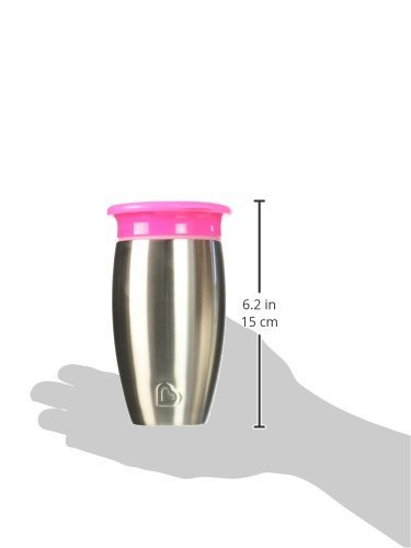 Munchkin Stainless Steel Miracle 360 10oz Sippy Cup, Pink