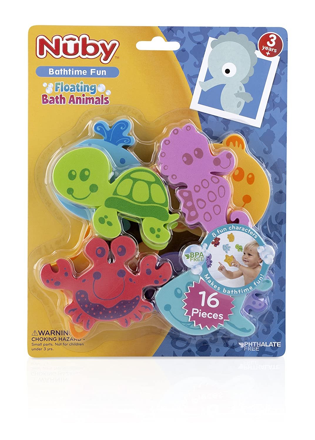 Nuby 16 Piece Bath Tub Foam, Animal Chara ers