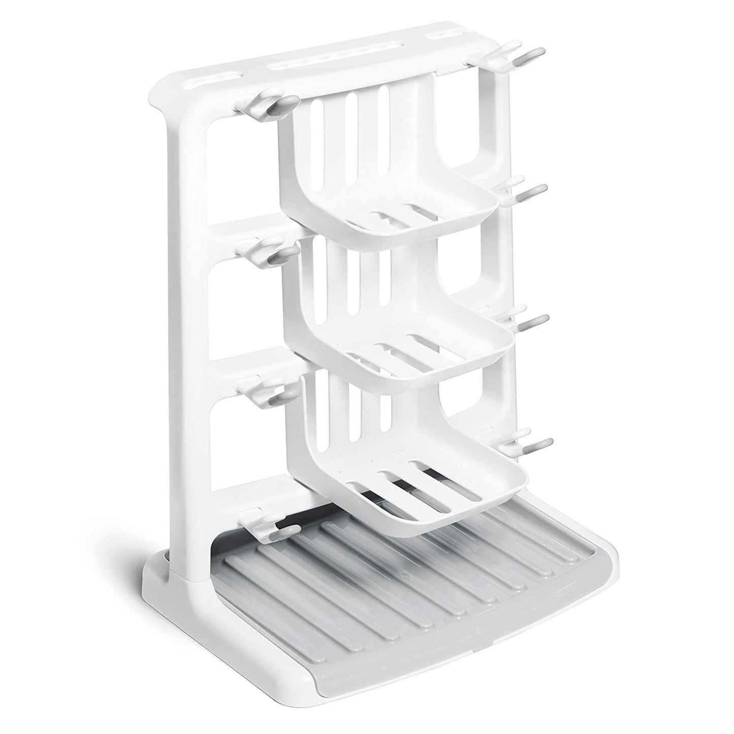 Munchkin Tidy Dry Space Saving Baby Bottle Drying Rack, Gray/White
