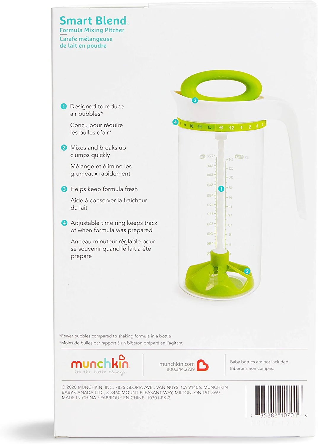 Munchkin Smart Blend Formula Mixing Pitcher, Green, 24 Ounce