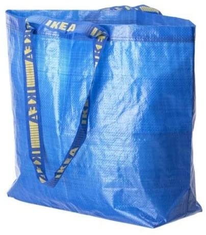 2 Ikea Frakta Shopping Bags 10 Gal Blue Tote Multi Purpose Durable Material