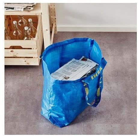2 Ikea Frakta Shopping Bags 10 Gal Blue Tote Multi Purpose Durable Material
