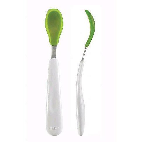 Great Value OXO Tot Feeding Spoon Set with Soft Silicone- Green