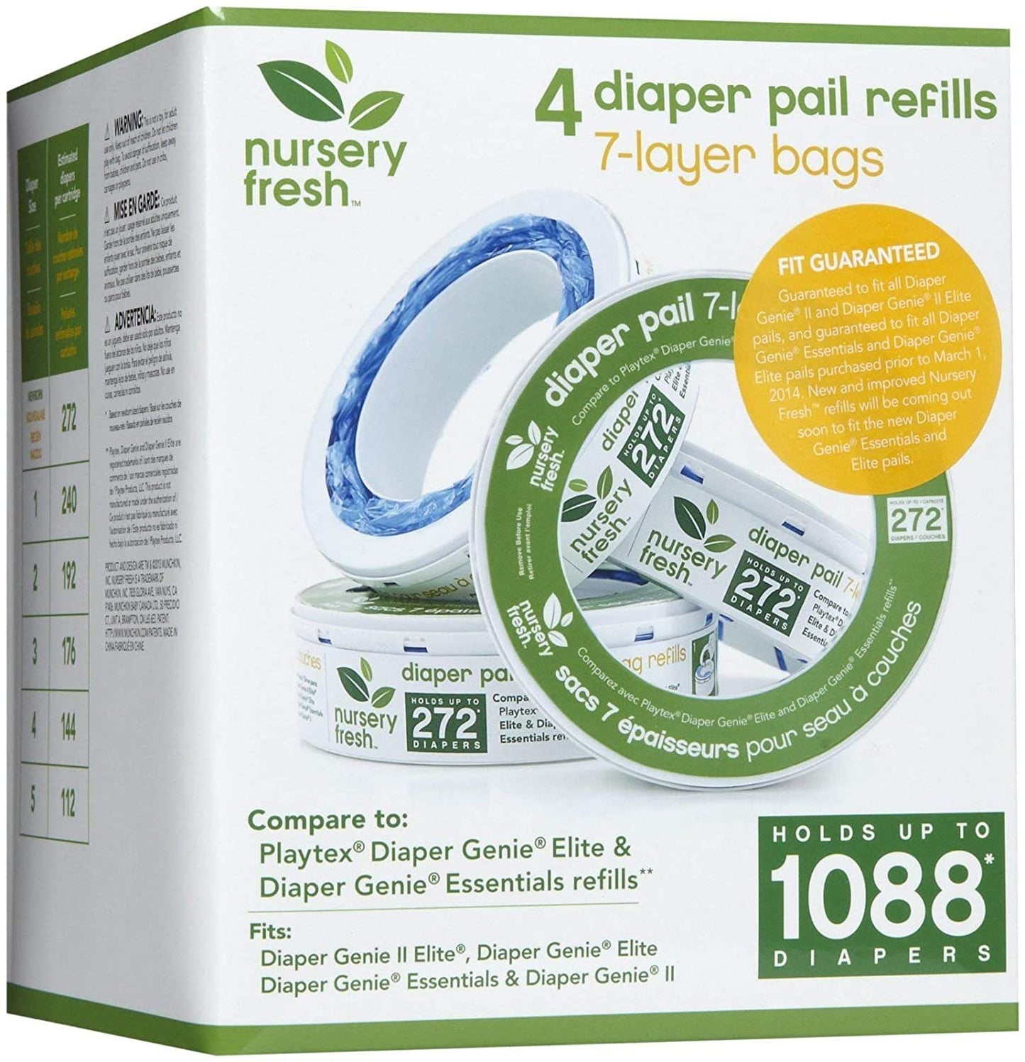 Munchkin Nursery Fresh Refill for Diaper Genie - 272 ct - 12 pk