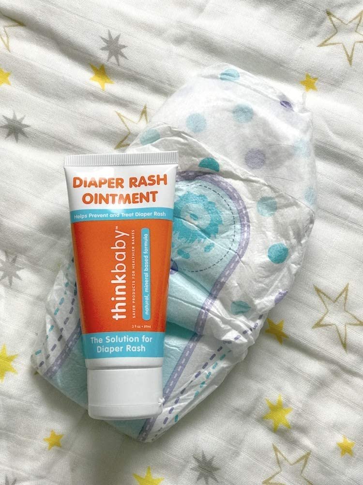 Thinkbaby Diaper Rash Ointment | Baby Rash Relief, Applies and Absorbs Easily | 14% Zinc Oxide, Free of Parabens, Phthalates, Dioxane and Toxic Chemicals - 3oz