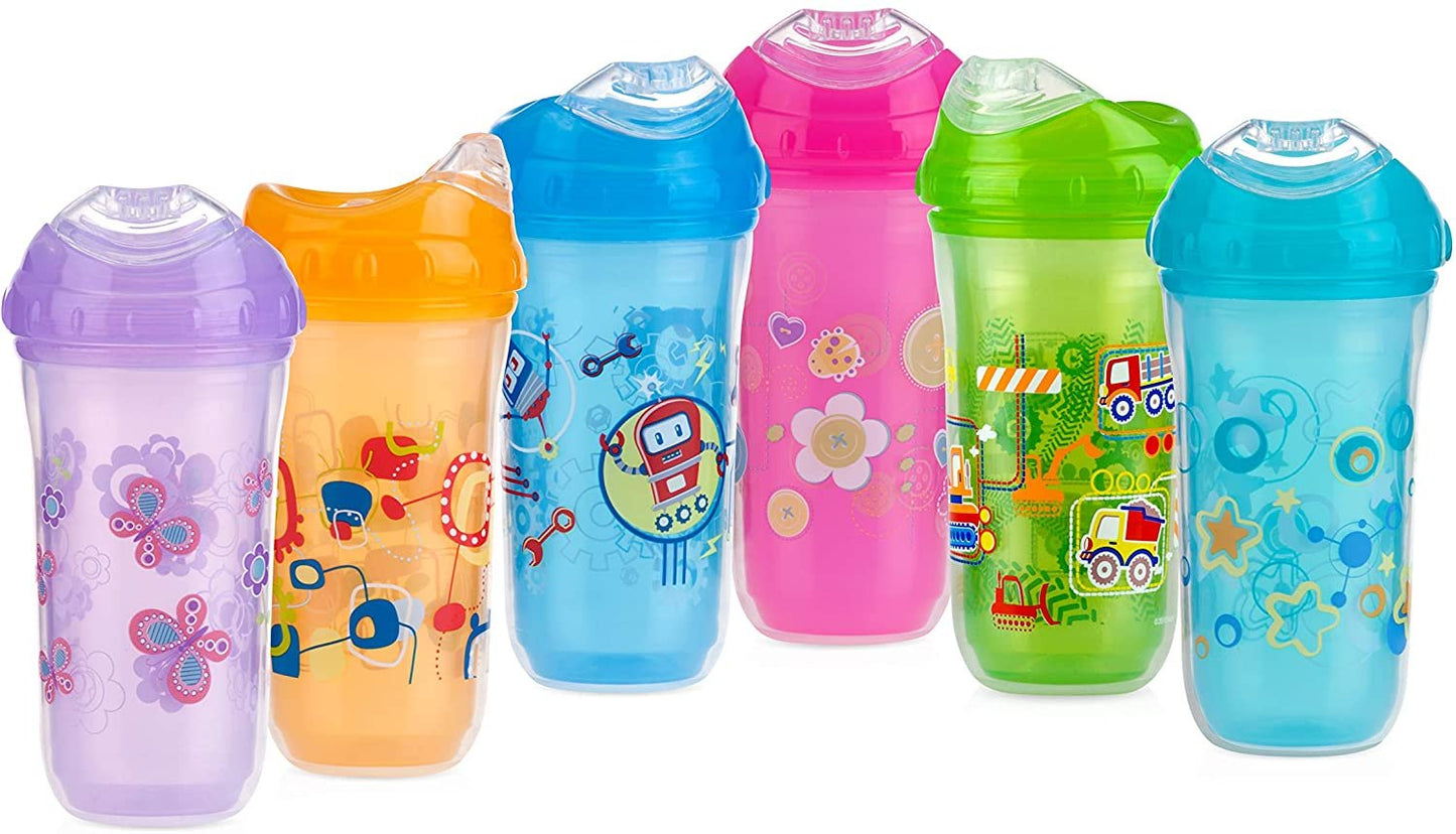 nuby no-spill insulated cool sipper, 9 ounce, colors may vary
