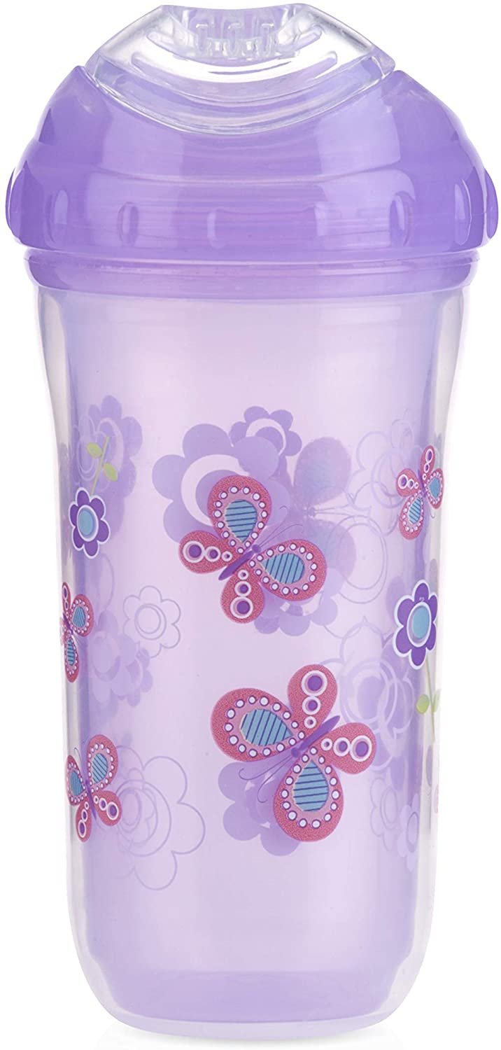 nuby no-spill insulated cool sipper, 9 ounce, colors may vary