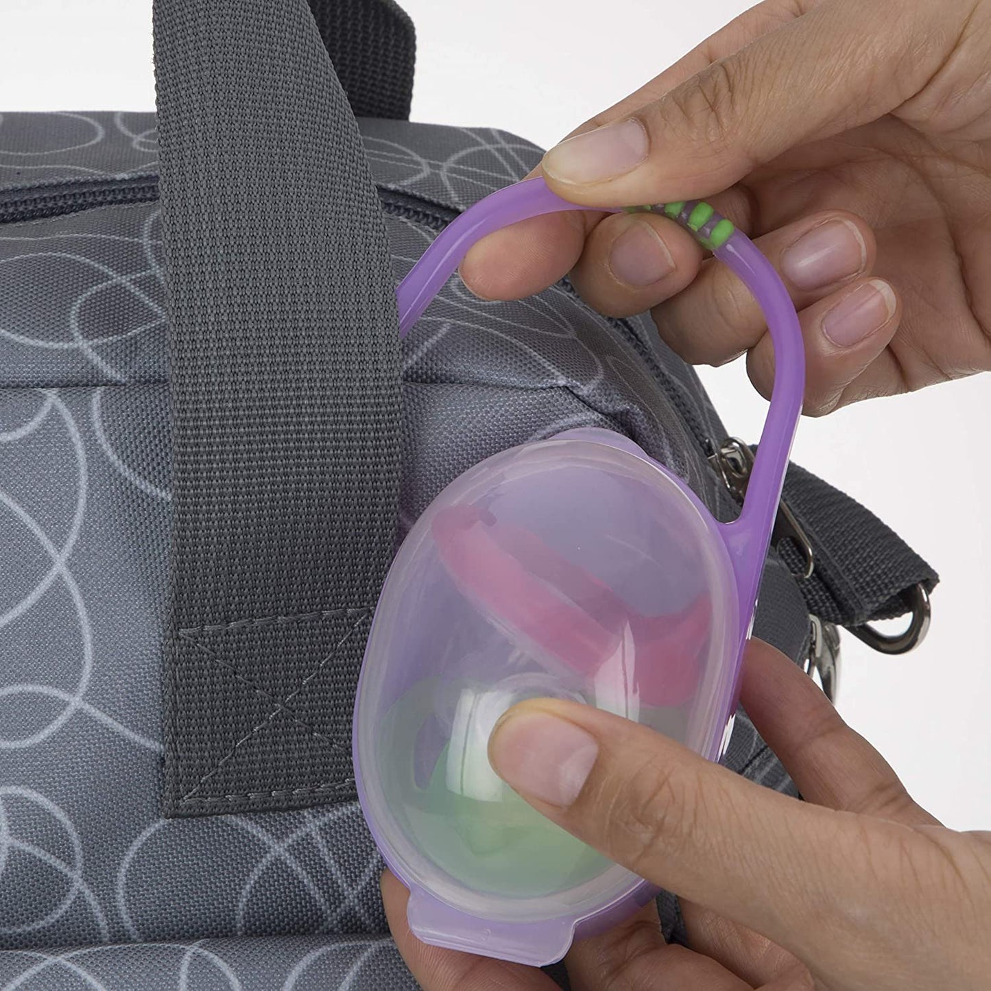 Nuby Paci-Cradle Pacifier Box, Colors May Vary