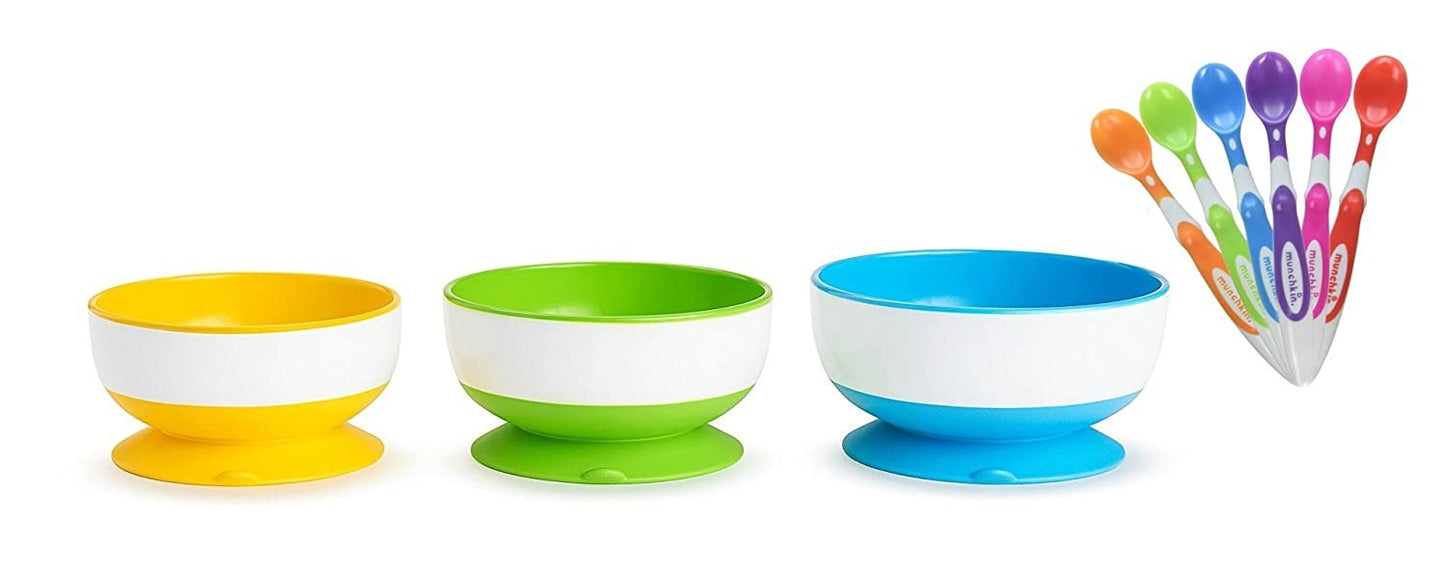Munchkin 6-Pack Soft Tip Infant Spoons with Love A Bowls
