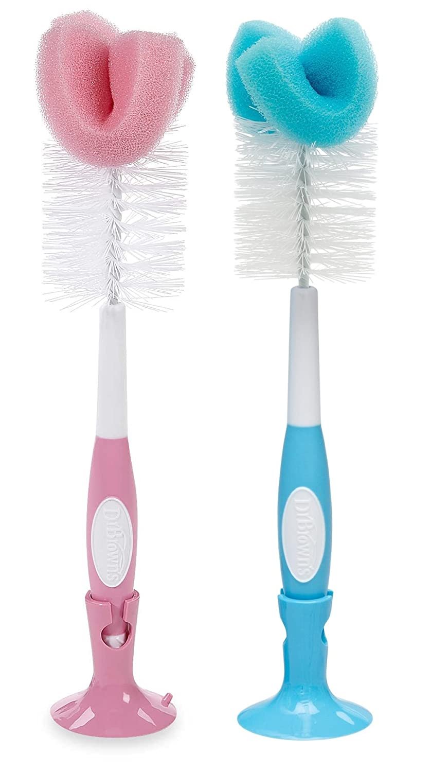 Dr. Brown's Baby Bottle Brush, Pink/Blue, 2 Pack