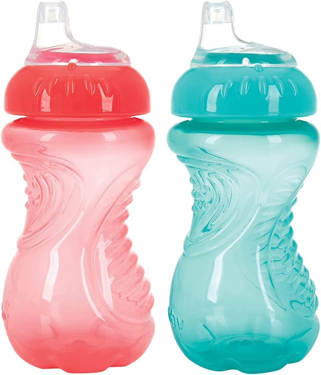 Nuby 2-Pack No-Spill Easy Grip Cup, 10 Ounce
