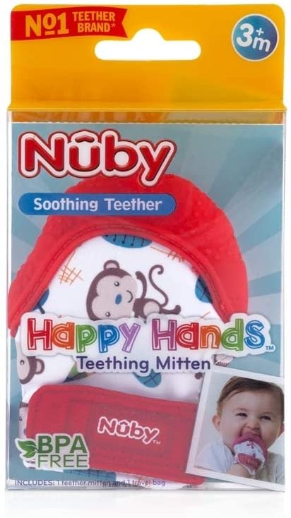 Nuby Soothing Teething Mitten with Hygienic Travel Bag