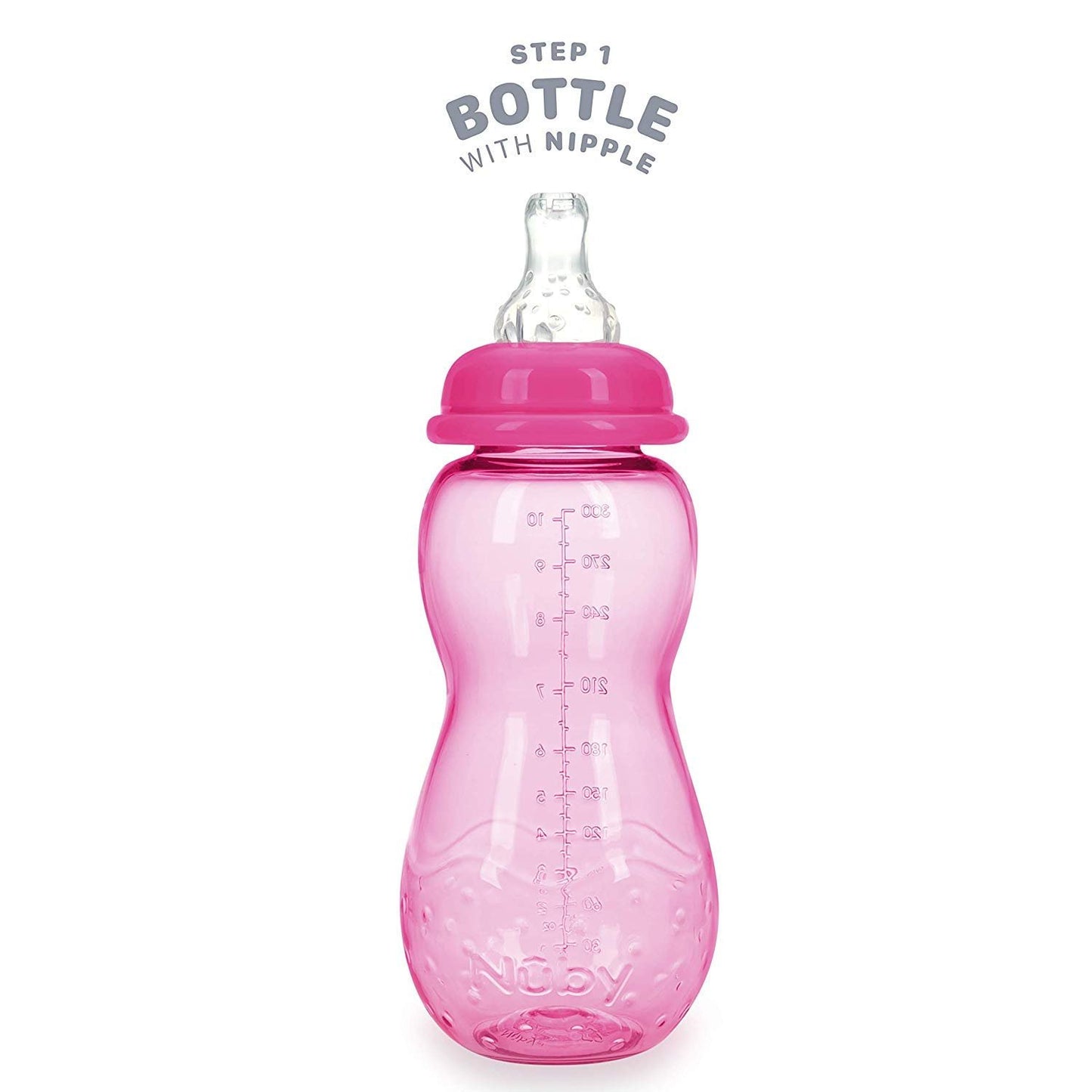 Nuby New 3 Stage Ultra Durable Tritan Grow with Me No-Spill Bottle to Cup, 10 Oz