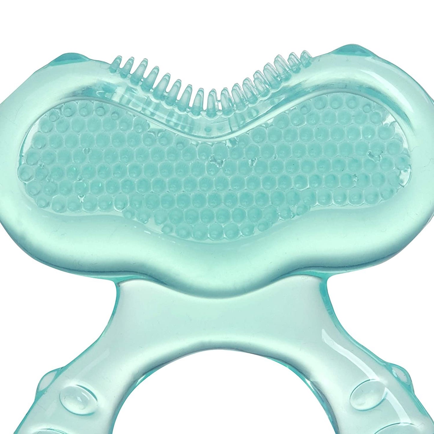 Nuby Silicone Teethe-eez Teether with Bristles, Includes Hygienic Case, Aqua