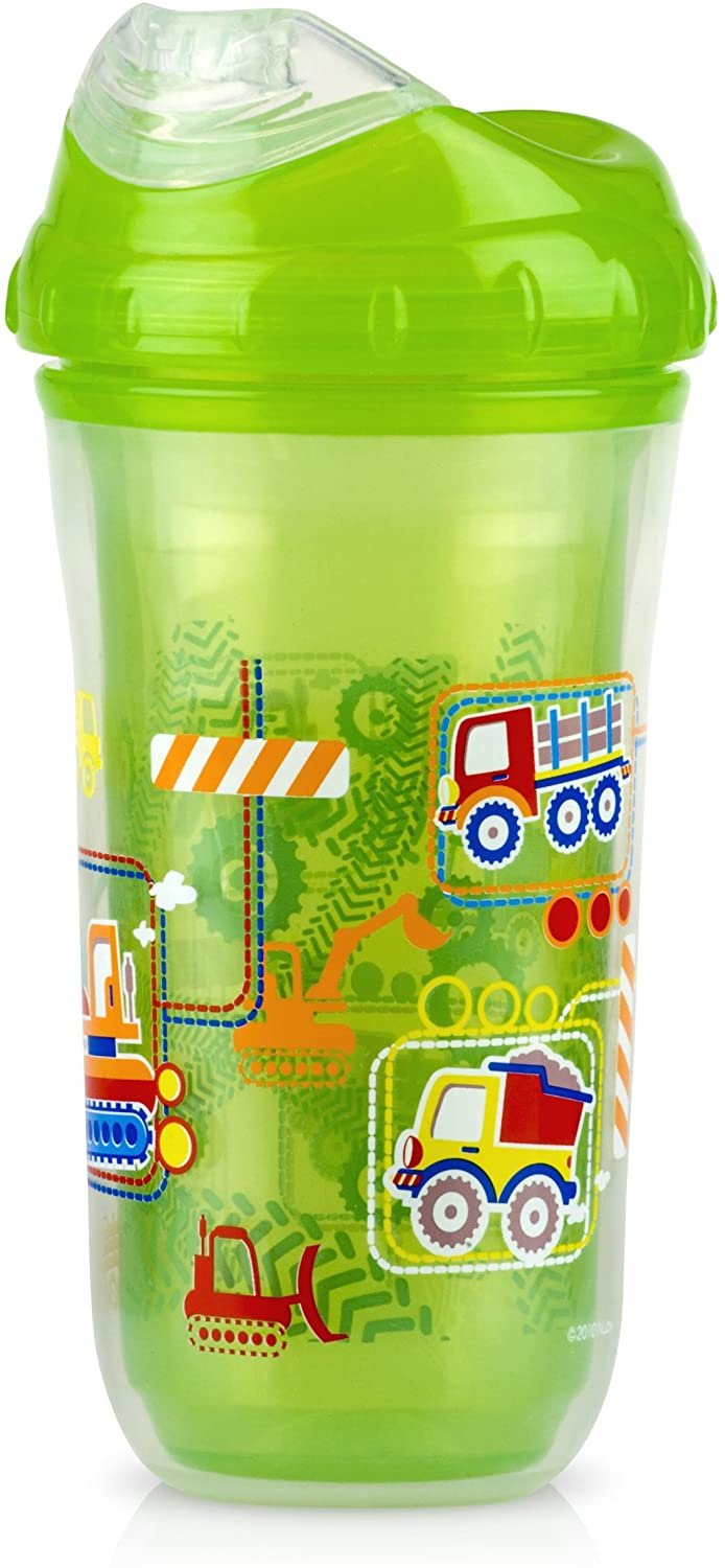nuby no-spill insulated cool sipper, 9 ounce, colors may vary
