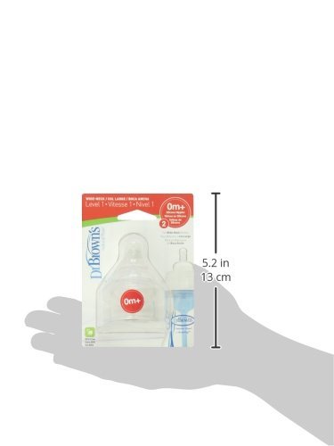 Dr. Brown's 2 Pack Natural Flow Level 1 Wide Neck Nipple